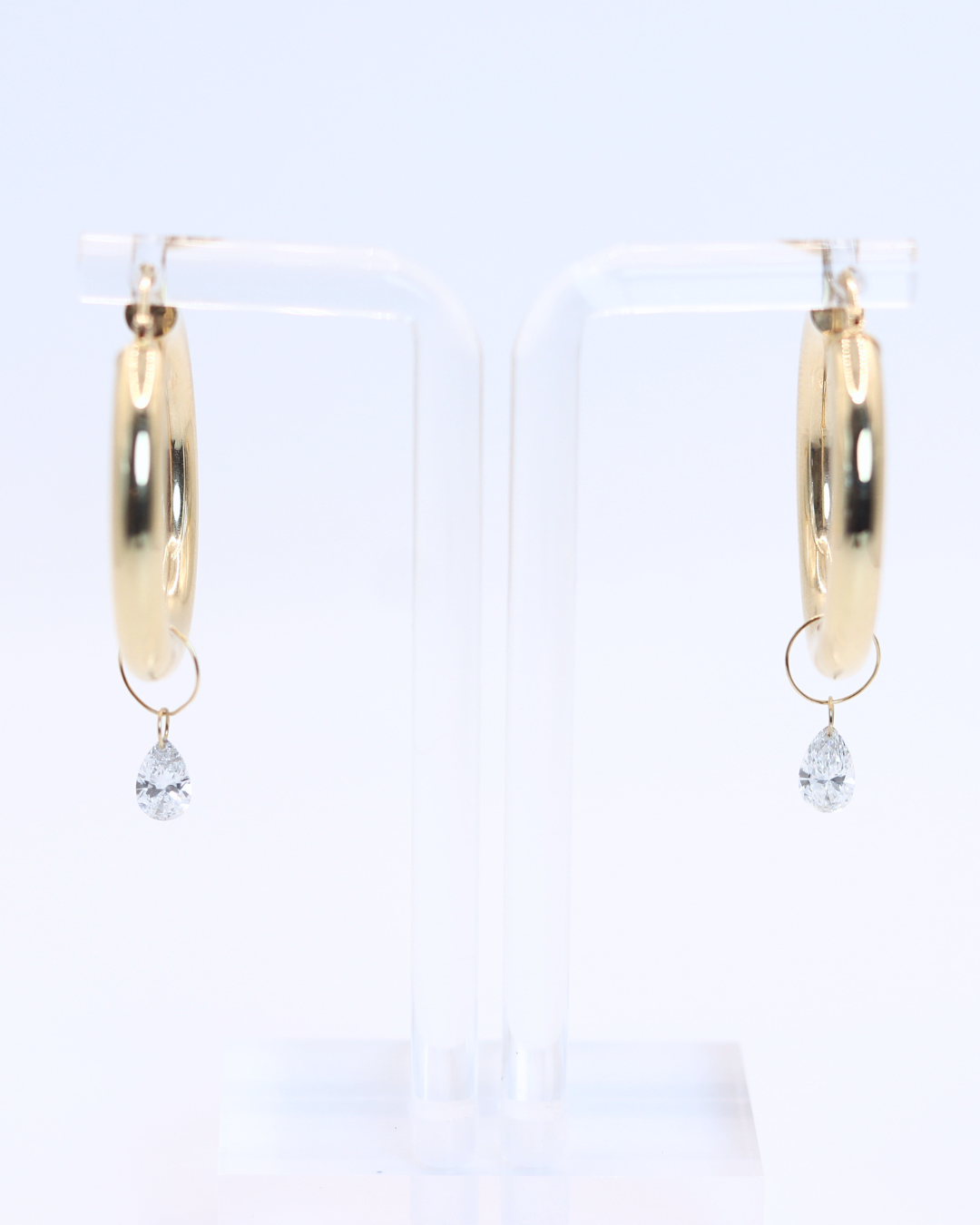 The Pear Diamond Hoop Charms