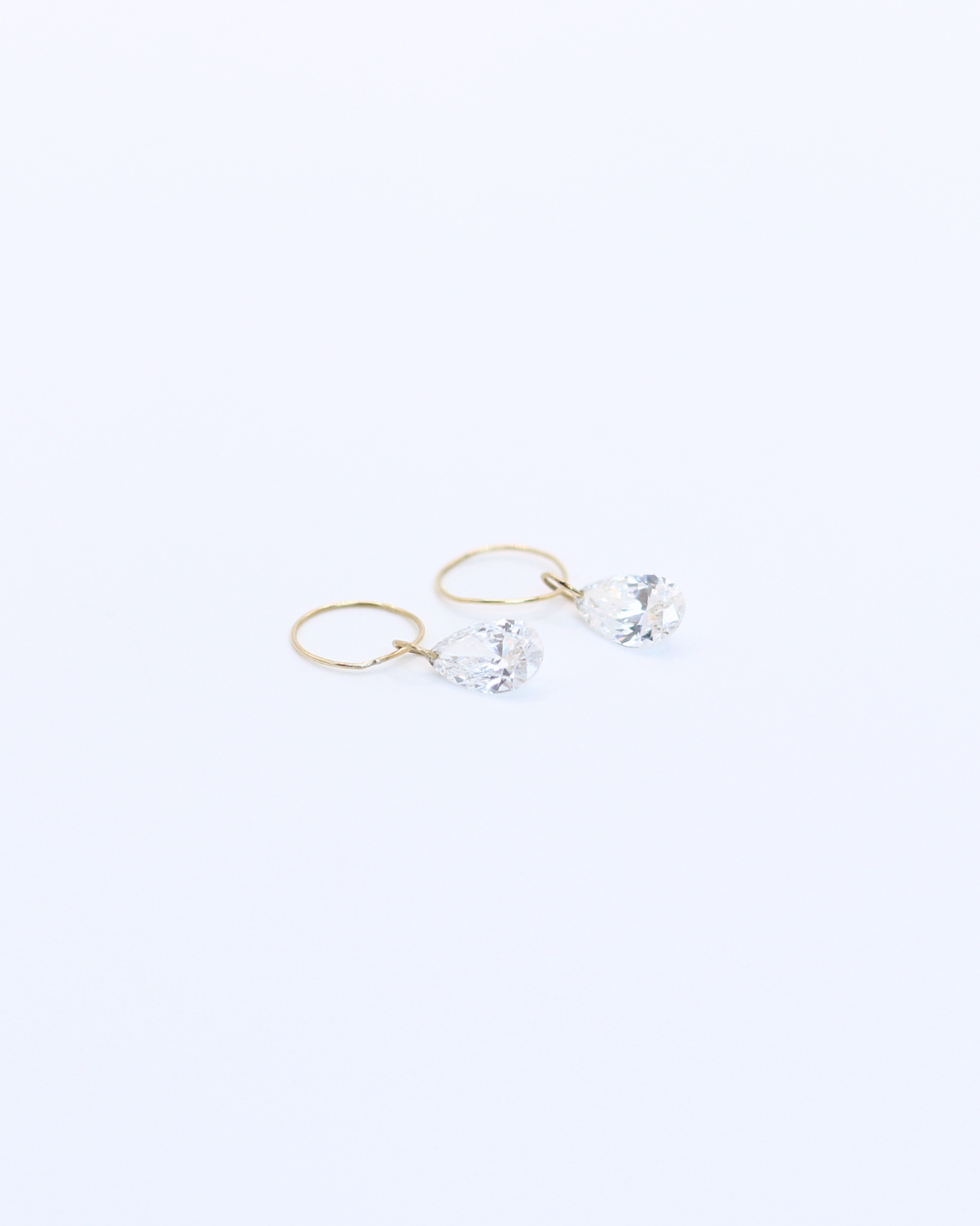 The Pear Diamond Hoop Charms