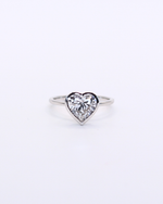 Bezel Heart — A 2-carat heart-cut lab diamond, bezel-set on a 14k white gold shank in a size 7. — view 1 of 6