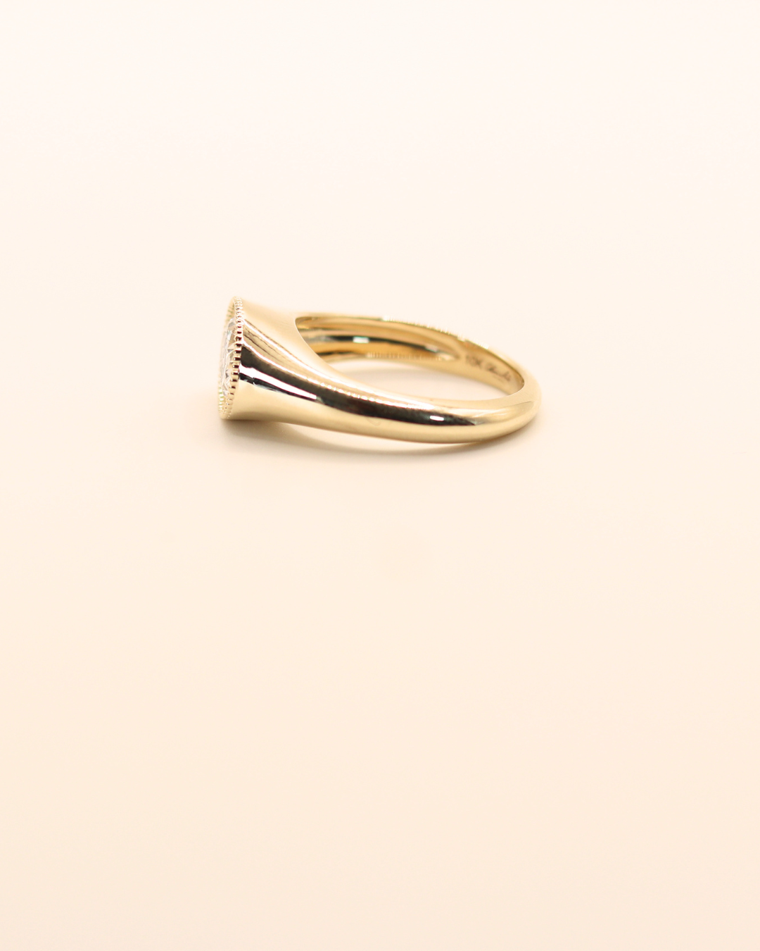 Monogram Diamond Signet - Sterling Silver