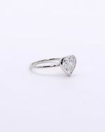 Bezel Heart — A 2-carat heart-cut lab diamond, bezel-set on a 14k white gold shank in a size 7. — view 3 of 6