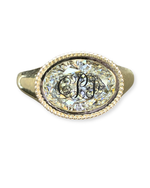 Monogram Diamond Signet - Solid Gold