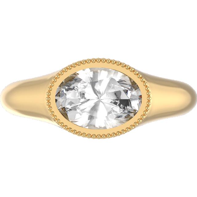 Monogram Diamond Signet - Solid Gold